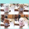 White Brown Pink Bear Plush Toy For Keyrings And Decorations