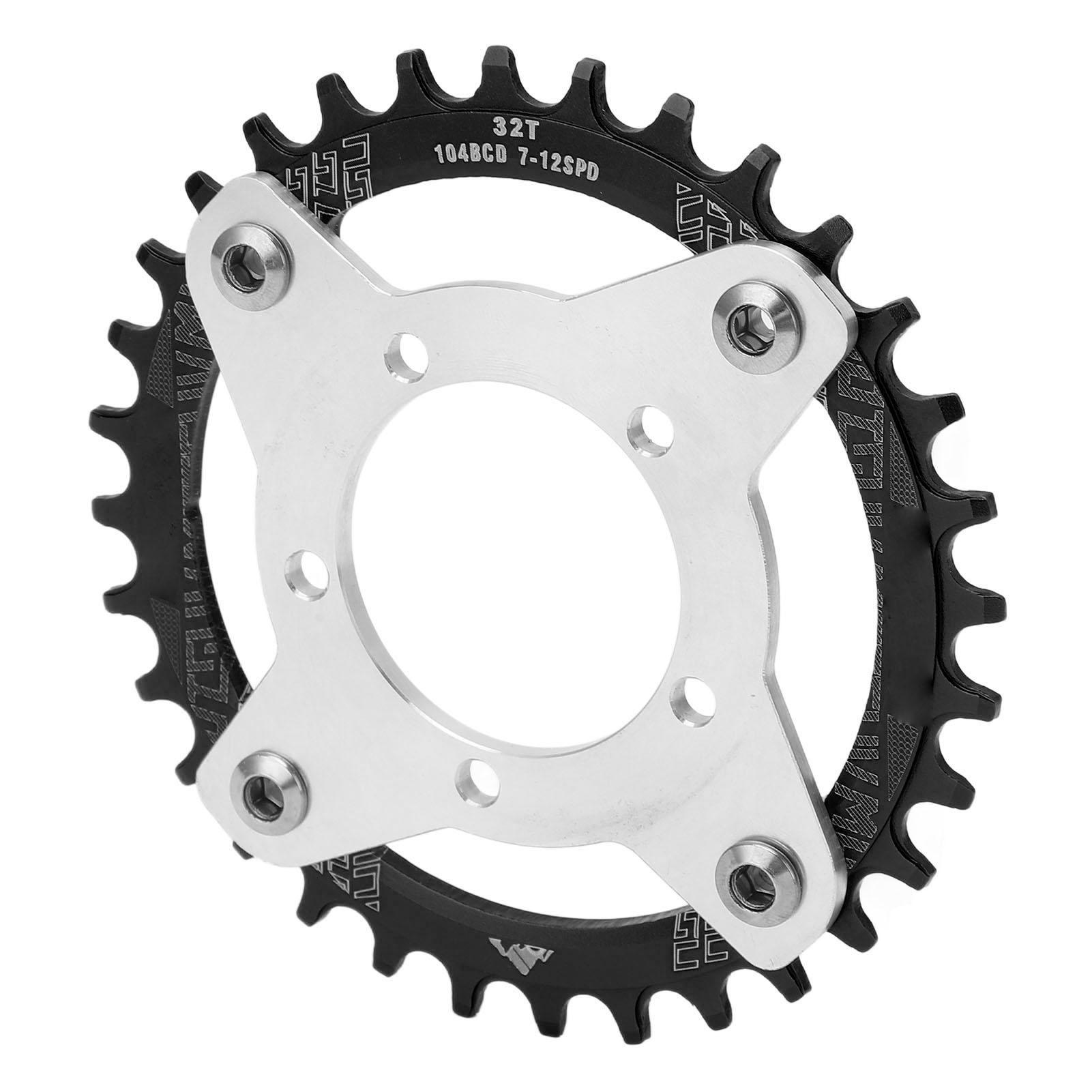 Адаптер звезды 104BCD Алюминиевый сплав 32T Звезда CNC Резка Велосипедная звезда для BBS01 Электровелосипед Двигатель со средним приводом чёрный