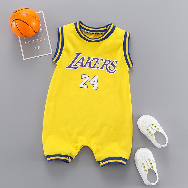 Summer Sleeveless Baby Basketball Romper - Newborn Boy Crawling Onesie