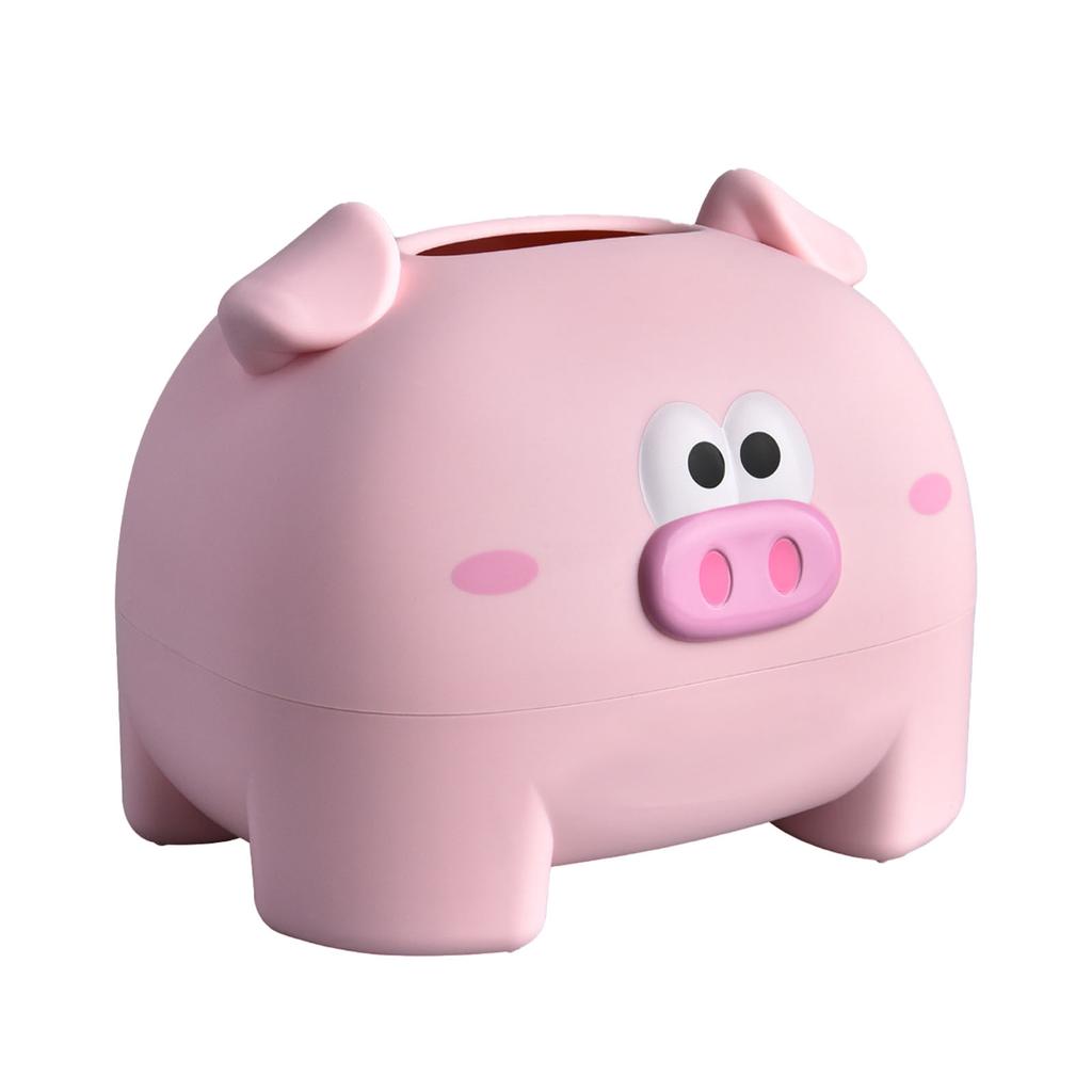 Cute Tissue Storage Box Pig Shaped Decorative Towel Napkin Container Case For Tabletop Pink