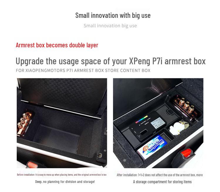 Xpeng P7i Armrest Storage Box – Car Console Organizer & Interior Accessory