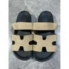 Women's Denim Leather Mix Slide Sandals, Summer Thick Sole Casual Flip Flops, Big Size