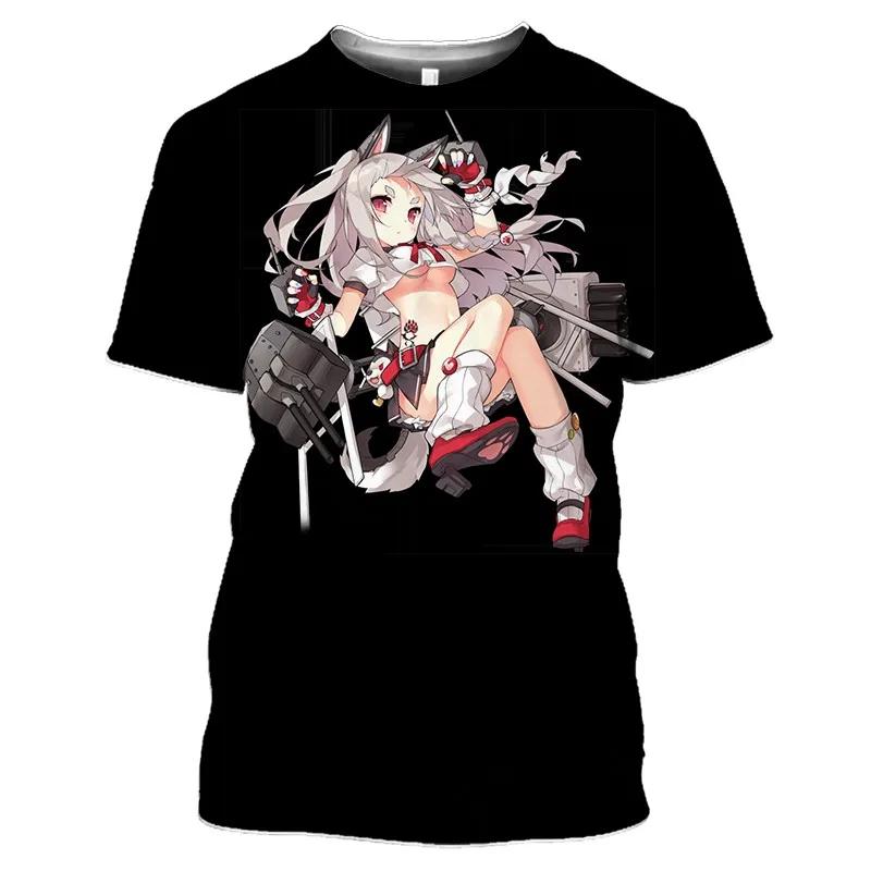 Azur Lane T-Shirts Anime Game Beach Sexy Girls 3D Printed Streetwear Men Women O-Neck Oversized T Shirt Harajuku Kids Tees Tops
