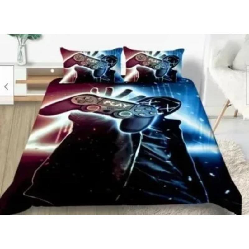 Gamepad Comforter Cover Gamer Bedding Set Teens Video Game Duvet Cover for Youth Boys Modern Game Controller Bedspread