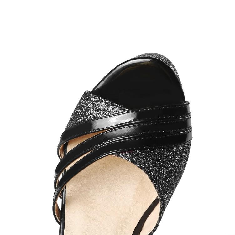 Moda Damskie Letnie Buty Wydrążone Rybie Usta Wysoki Obcas Damskie Sandały na Platformie Sukienka Wieczorowa Buty Ślubne Damskie Zapatos de Mujer Białe