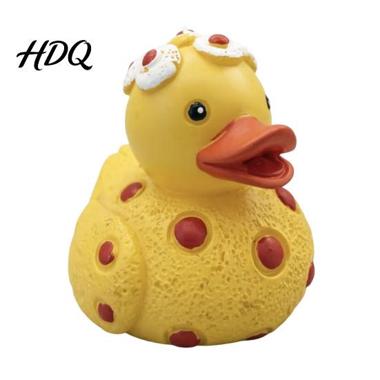 Detailed Design Ornament Glowing Resin Duck Figurine with LED Light Decorative Night
