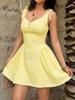 European and American new fashion strap suspender contrasting color plaid dress