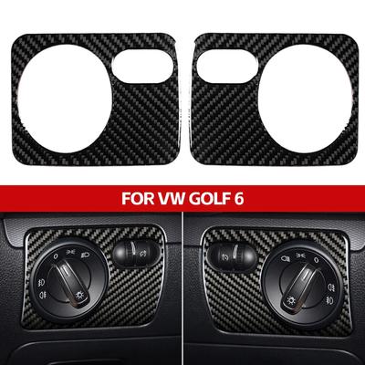 New Carbon Fiber Headlight Switch Control Frame Sticker Anti-scratch Easy To Install Stickers For VW Golf 6 R MK6 Scirocco 09-16
