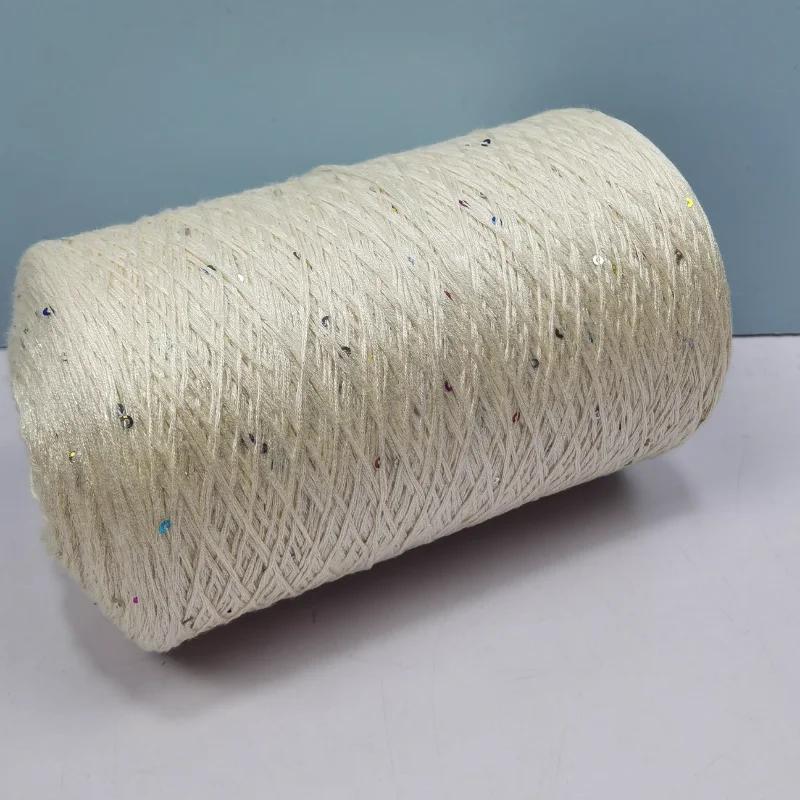 Glitter Mulberry Silk Cotton Thread 500g/Roll Glitter Bead Silk Lace Thread Soft Silky Spring/summer DIY Hand-woven Thread
