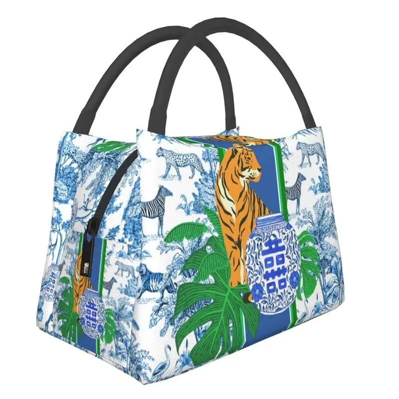 Poster Moară de Vânt Vintage Albastru Delft Olandez Genți de Prânz Izolate pentru Muncă Birou Răcitor Impermeabil Cutie de Prânz Termică Femei