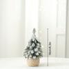 1PC Small Green Christmas Decor Plastic Christmas Tree Window Display Decor Flocked Artificial Christmas Tree