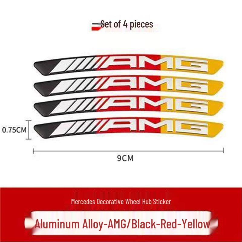 4MATIC AMG Brabus Emblem Sticker for Mercedes Wheel Rim Hub Decoration