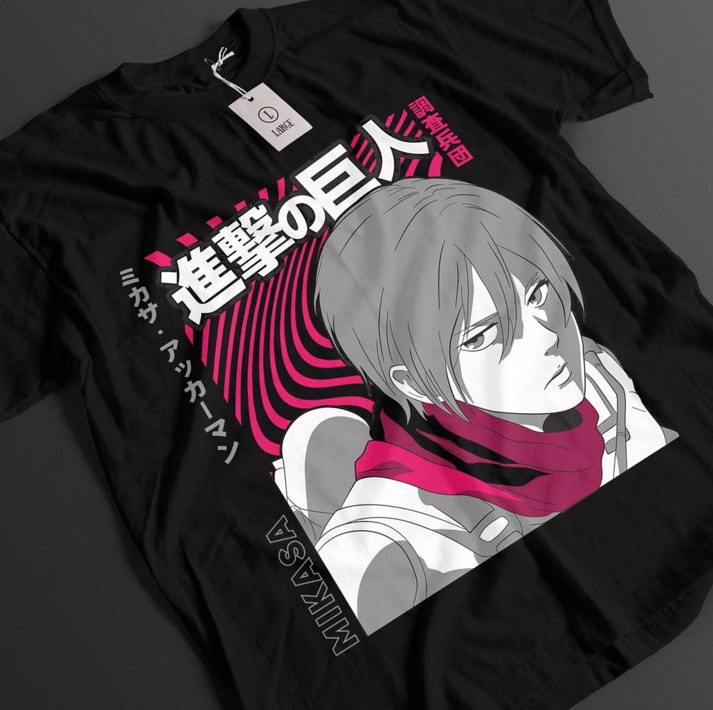 

Attack On Titan Shirt Mikasa Ackerman Tshirt AOT T-Shirt Anime Top Graphic Tee 3XL