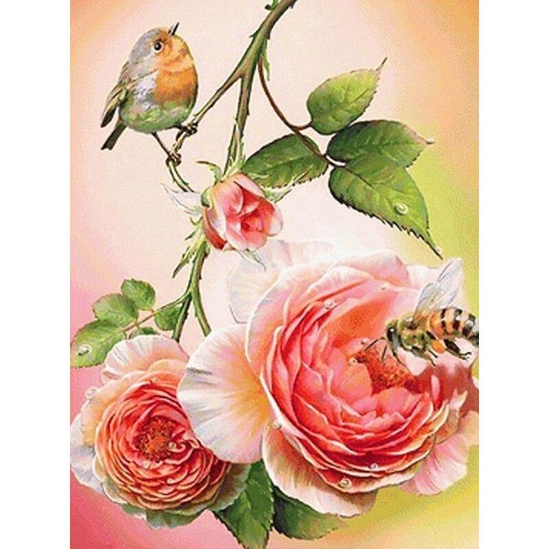 Painting New 5d Diy Diamond Flower Diamond Embroidery Scenery Cross Stitch Crafts Full Round Drill Home Decor Manual Gift