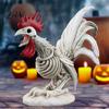 Spooky Gothic Home Ornament Halloween Skeleton Rooster, Lifelike Chicken Decoration, Animal Festival Gift for Collectors Bone Statue Desktop