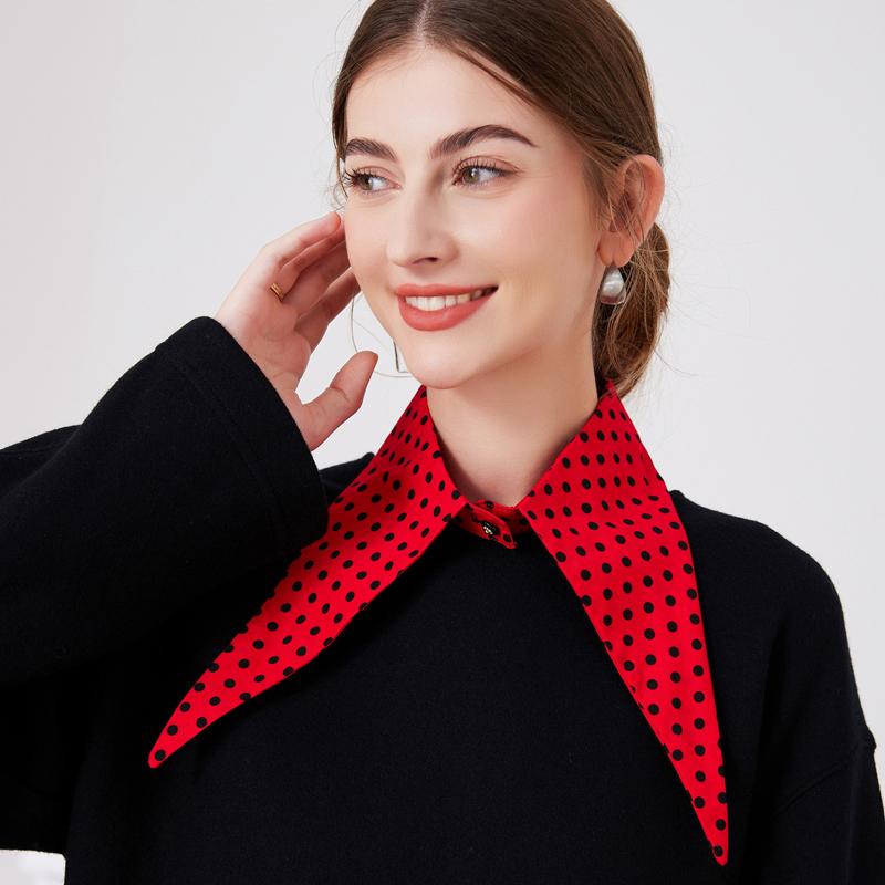 Red Polka Dot Exaggerated Large Collar Sweaters Decorative Fake Collar Detachable Fake Blouse Collar Detachable Shirt Lapel