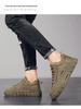 Men's Trendy Black Leather Waterproof Non-slip Sneakers - Breathable and Versatile for Spring Casual Sports