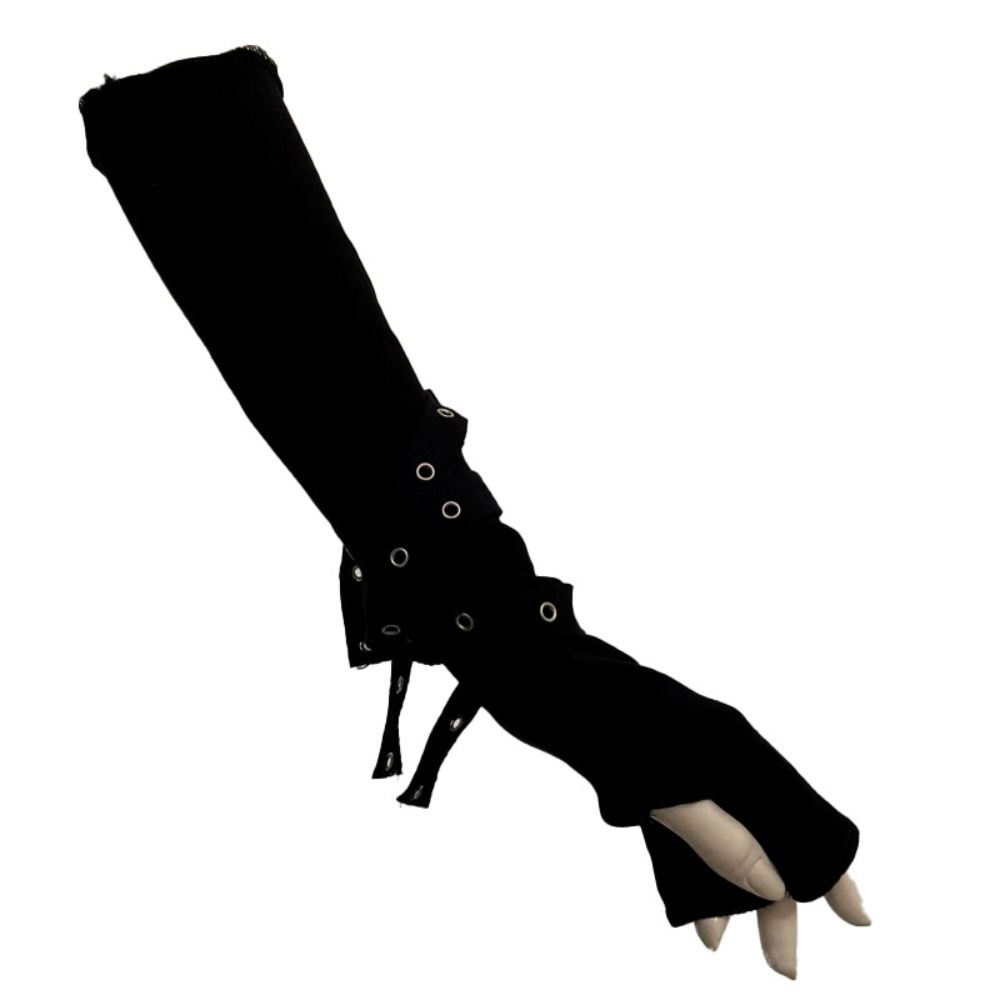 Cool Black Sun-protective Sleeve Half-fingered Anime Gloves  Cosplay Clothing Accessories