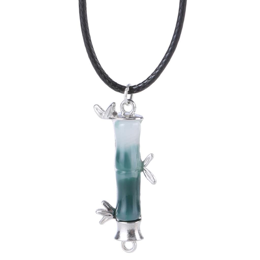 Elegant Bamboo Segment Pendant Necklace Adjustable Length Clavicle Chain Stylish Accessory for Fashion Enthusiasts