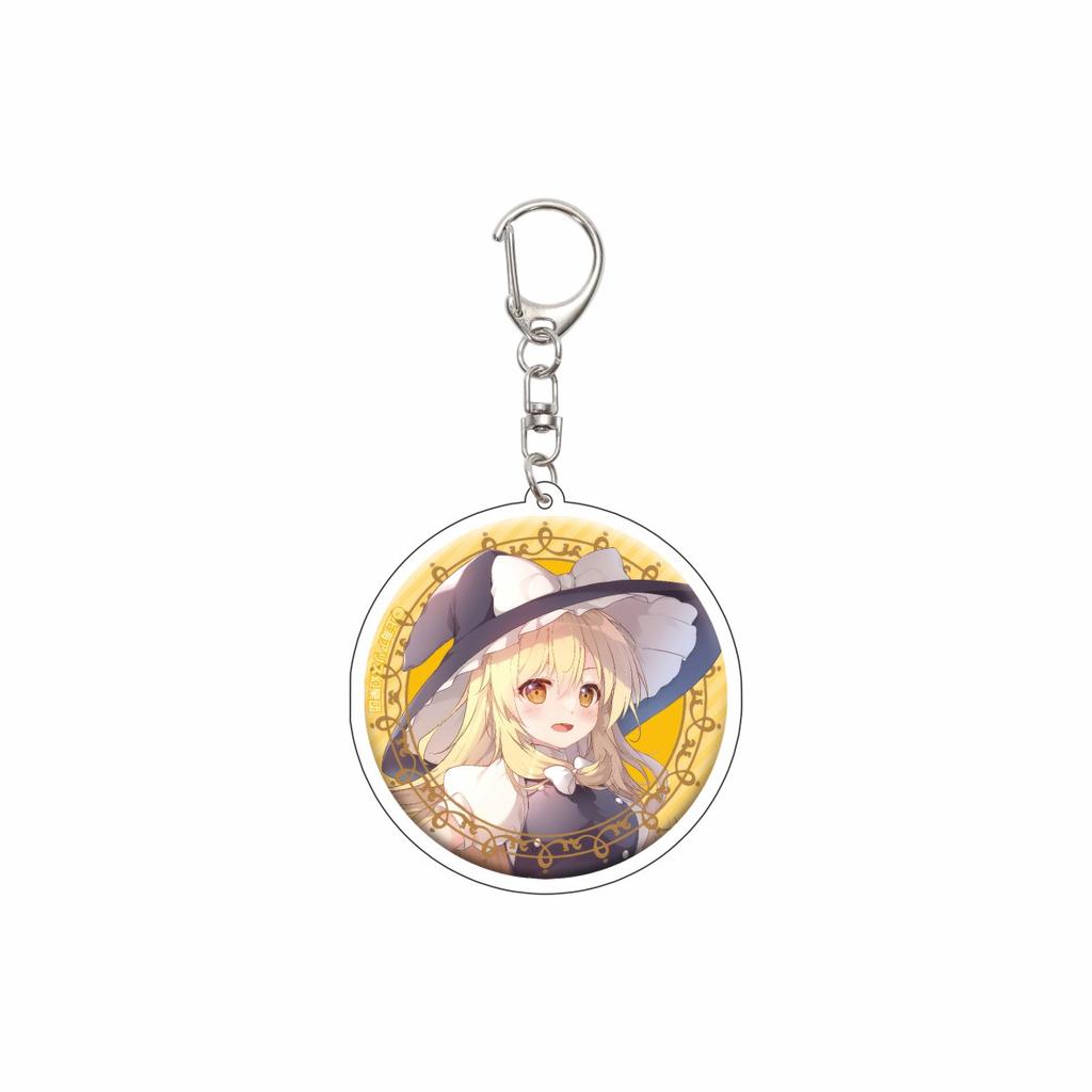 55MM Anime Touhou Project Keychain Saigyouji Yuyuko/Kirisame Marisa Key Chain Acrylic Model Plate Christmas Gifts