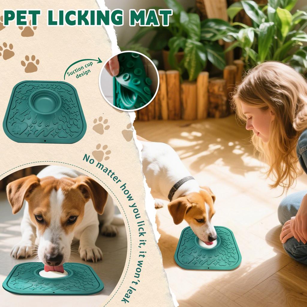 Easy To Clean Dog Licking Mat, Non-slip Slow Feeding Mat, Free Silicone Mat, Interactive Dog Toy