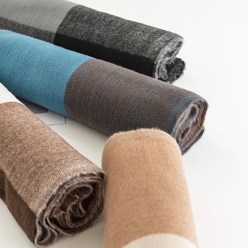 Elegant Temperament Scarf for Women Fashionable Commuter Imitation Cashmere Scarf Plaid Warm Shawl Neck Protector Cold Protection Scarf