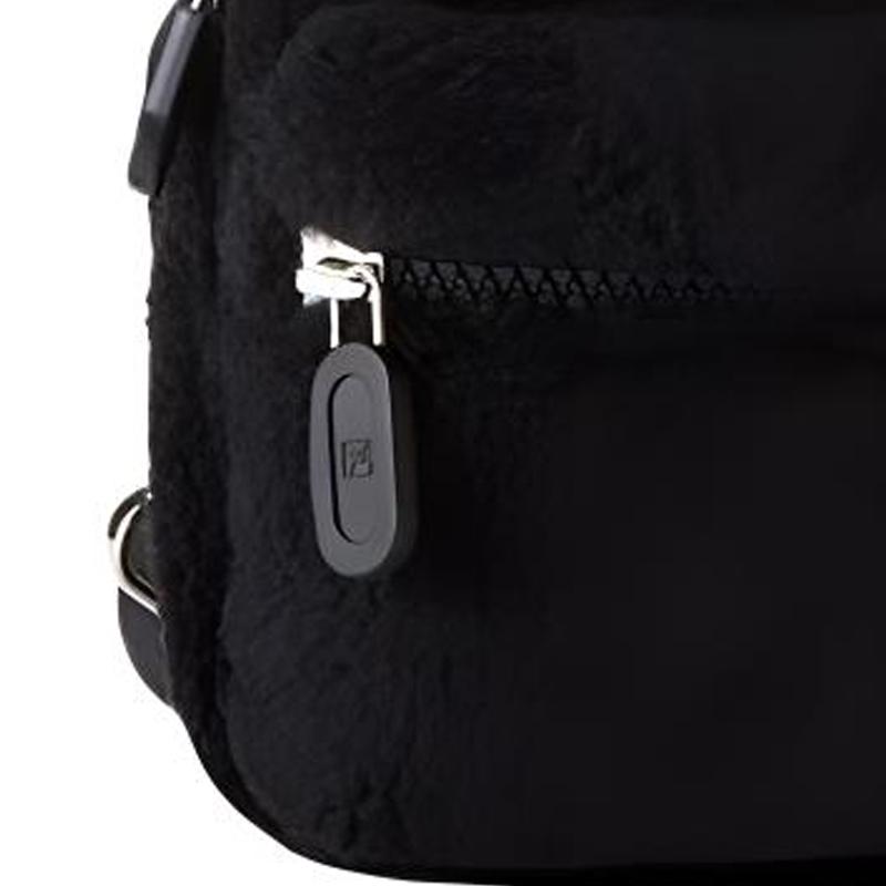 FILA Fashion Casual Lamb Fleece Backpack Regular Kids backpack Black K18B143122FNV