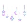 6Pcs Eid Mubarak Islamic Muslims Party Supplies Glittering Banners Star Moon Hanging Ornaments Ramadans Festival Decors