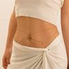 IngeSight.Z Simple Gold Color Stainless Steel Waist Chain for Women Classic Zircon Pendant Sexy Double Layer Body Chain Jewelry
