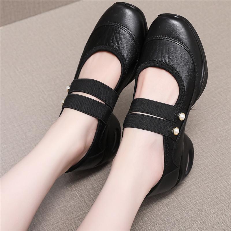 Dance Comfortable Air Cushion Walking Shoes New Style 2025 Spring Mom Pumps for Squafor Elderly Women