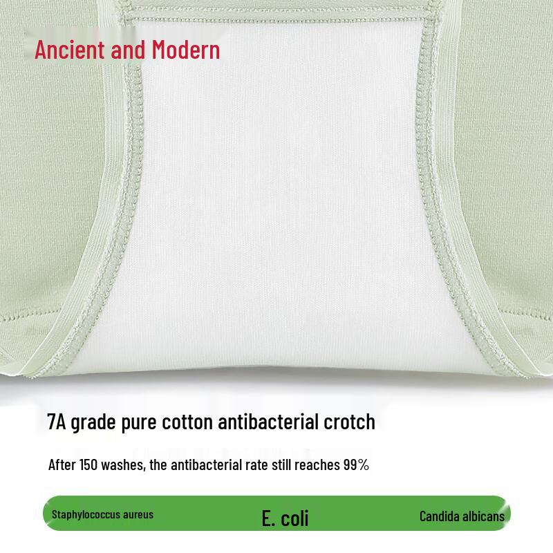 GUJIN Women's A-Class Baby Cotton Antibacterial Mid-Waist Briefs 3-Pack