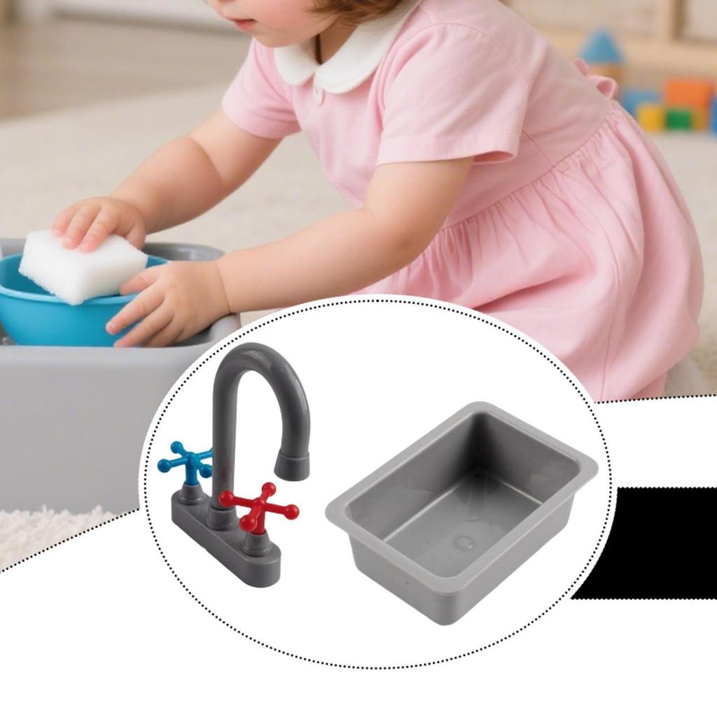 Kitchen Pretend Play Toy for Kids 3-6 Playing Fun Developmental Early Learning Mini Sink and Faucet