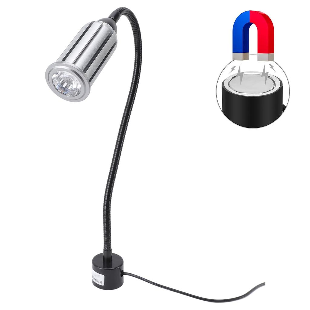 15W Magnetic Work Light 1200LM LED Machine Light with Flexible Gooseneck Shop Tool Lamp for Sewing Machine Grill Industrial Lighting