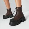 Round Head Lace-up  Shoes Autumn New Thick-soled Muffin Martin Boots Short Boots Retro Boots
