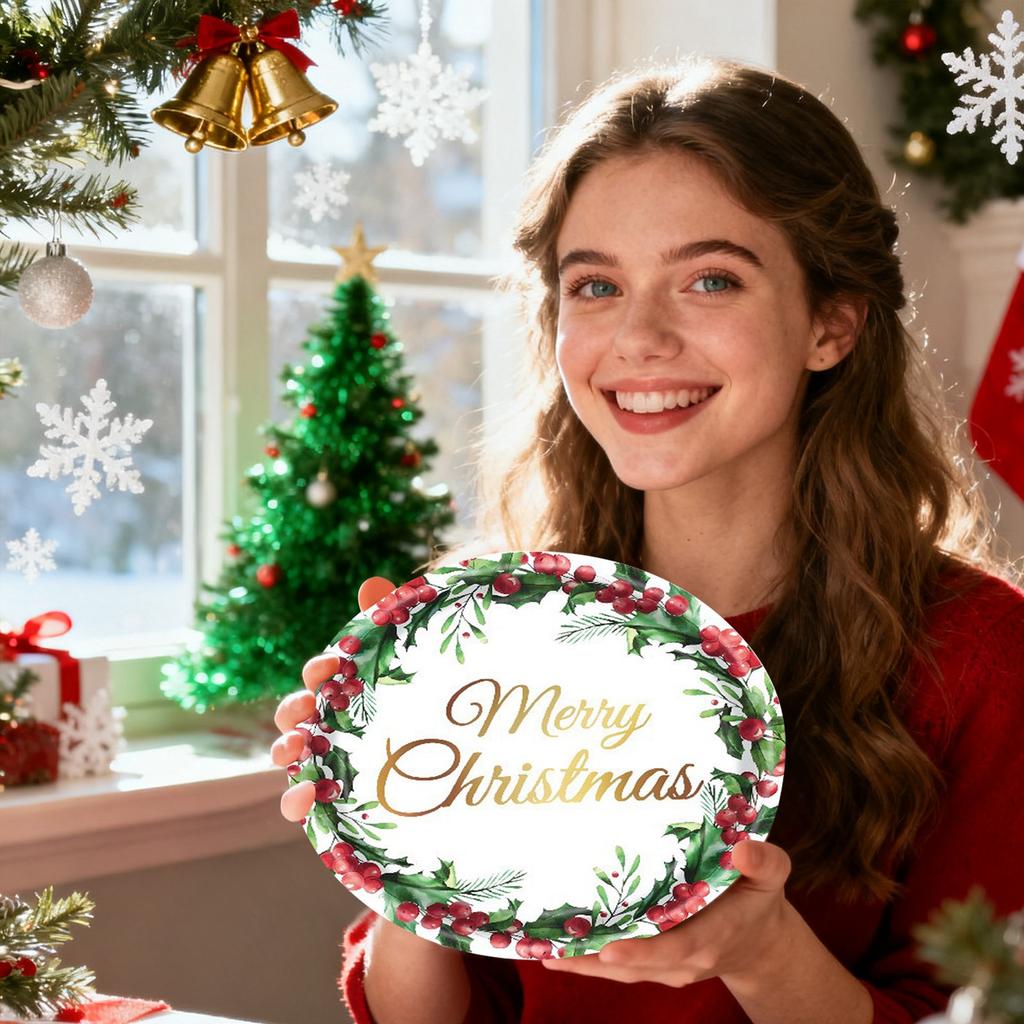 Christmas-themed Party Disposable Plate And Cup Set