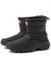 [Eagsouni] Women’s Snow Boots, Water-Repellent, Anti-Slip, Warm Lined, 3E Wide (25.0 Cm / Black / Short Boots)