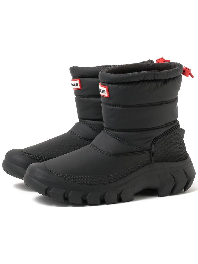 [Eagsouni] Women’s Snow Boots, Water-Repellent, Anti-Slip, Warm Lined, 3E Wide (25.0 Cm / Black / Short Boots)
