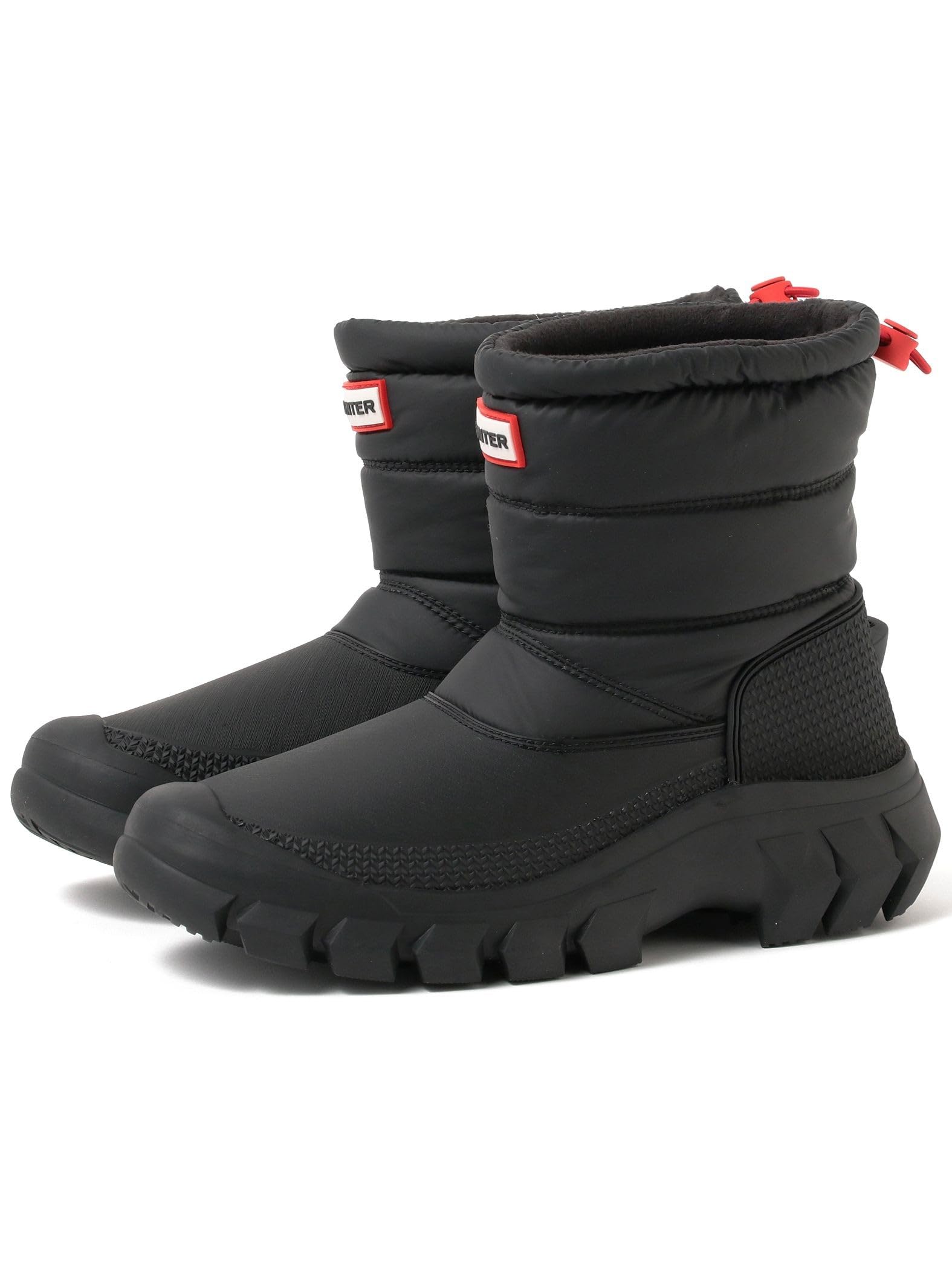 

[Eagsouni] Женские зимние ботинки, водоотталкивающие, противоскользящие, с теплой подкладкой, ширина 3E (25.0 см / Черный / Короткие ботинки) чёрный