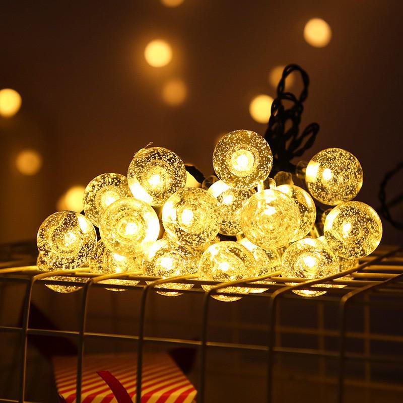 LED Solar Bubble Ball String Lights - Colorful Decorative Lights for Festivals and Outdoor Use