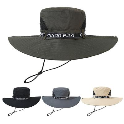 Outdoor Fishing Leisure Fishing Hat Men Summer UV Sun Protection Sun Hat Letter Breathable Fisherman Hat