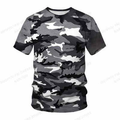 Letnia koszulka moro Kamuflaż 3D Koszulka Męska Moda Okrągły dekolt Krótki rękaw Koszulka Na zewnątrz Koszulka Dziecięce Góry T-shirt Fitness