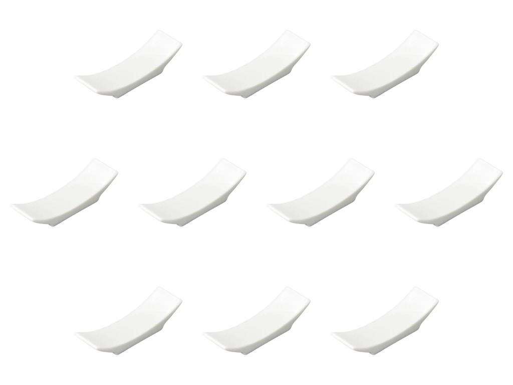 Set of 10 White Flat Chopstick Rests x Chopstick Rests Setomonohonpo [7.7 2.2 cm]