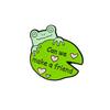 Cartoon Animal Badges: Little Monkey with Bananas, Cat with Fish, Dog with Bones, Cute Frog Brooch