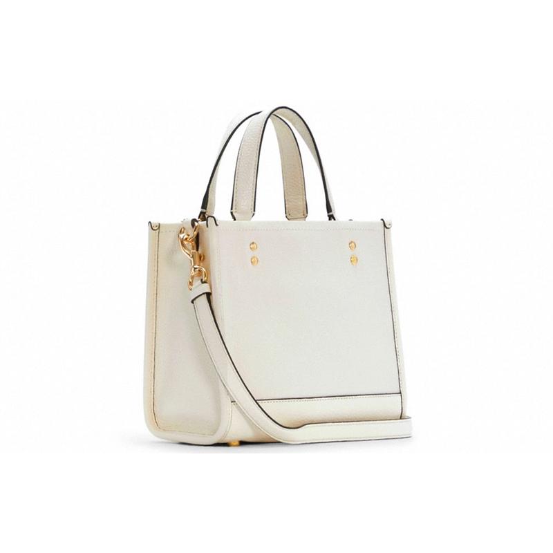 Coach Dempsey 22 Classic Detachable Shoulder Strap Cowhide Tote Bag Shopping Bag Crossbody Handbag Small Women's White