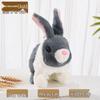Plush Interactive White Rabbit Toy - Walking, Talking, Ear-Wiggling, Mouth-Moving Long-Haired Pet Simulation.
