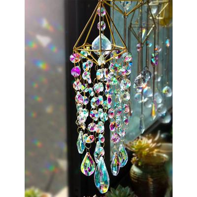 1pc Light Fantasy Crystal Wind Chime Hanging Window Patio Aerial Hanging Suncatcher Rainbow Gift