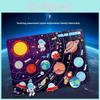 Wooden Space Cartoon Puzzle Cognitive Board For Kids Early Educational Learning