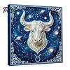 Rhinestone Art Set DIY Faux Pearl Painting Kit, 12 Constellation for Handmade Fake Adults Beginners, Wooden Frame Wall Decoration Crafts