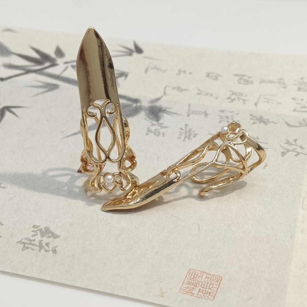 5/10 Stück Zink Zinklegierung Nagelzubehör Verstellbares Styling-Rüstungs-Set Goldene Nagelringe Renaissance-Messen