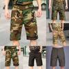 Stylish Men's Army Combat Camouflage Cargo Shorts Featuring Multiple Pockets
